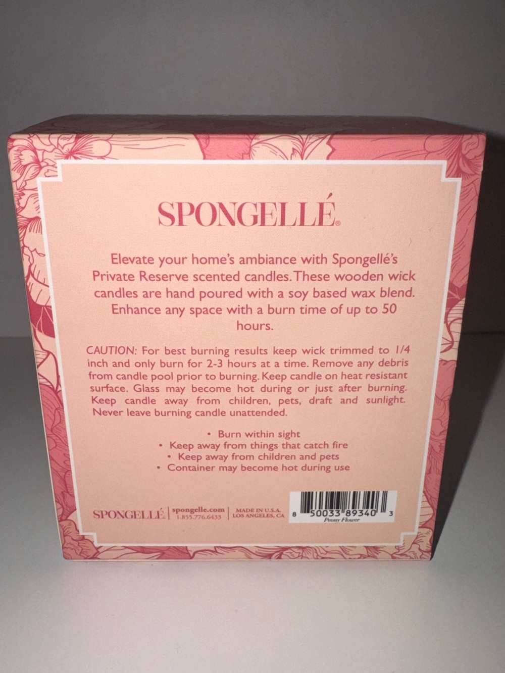 Spongelle peony flower candle - Picture 4 of 5